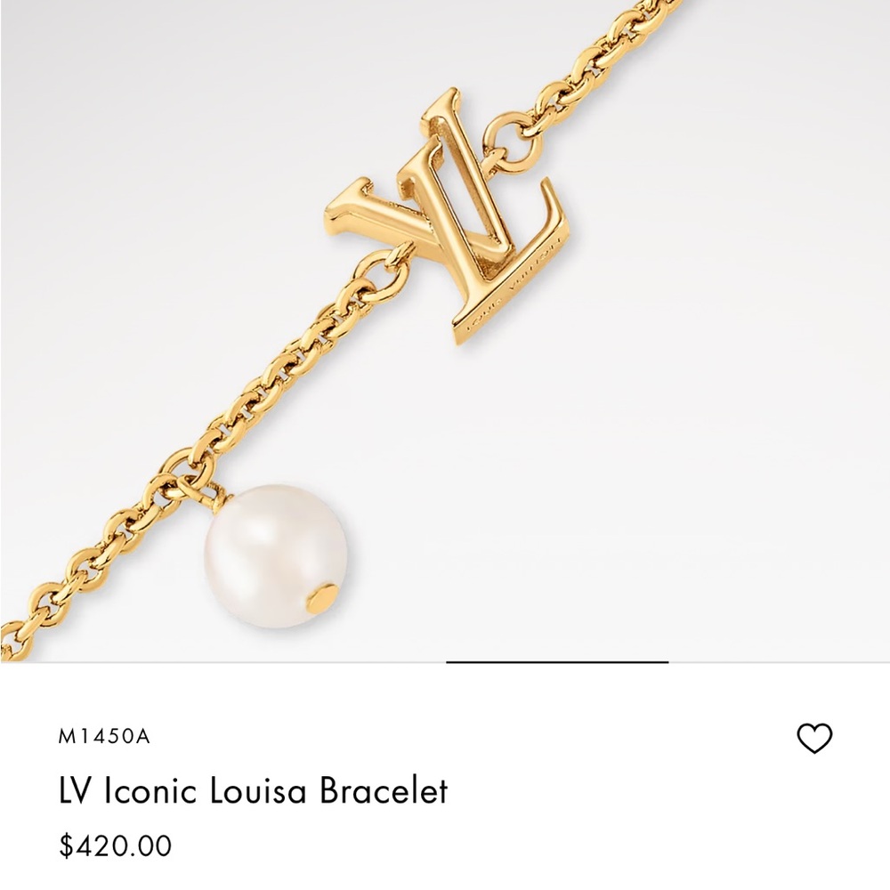 Louis Vuitton Gold Bracelet with Pearl Charm - Picture 2 of 6